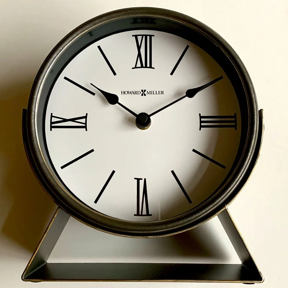 NIB HOWARD MILLER Clock Classic Standing Desk Table Roman Numerals
